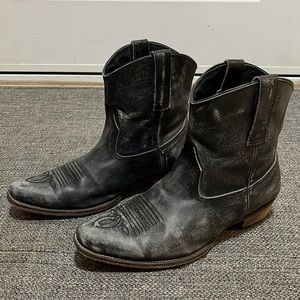 Womens 10 Roper Black leather boots factory distressed